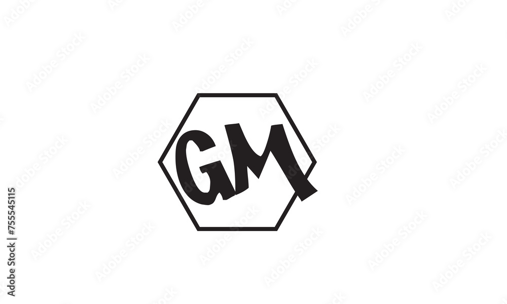 GM, MG , G , M , Abstract Letters Logo Monogram	