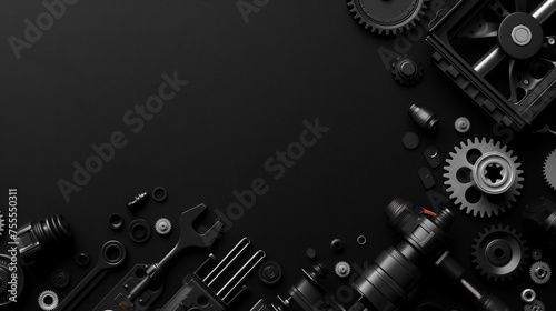 various car repairing tools for car repair advertisment background