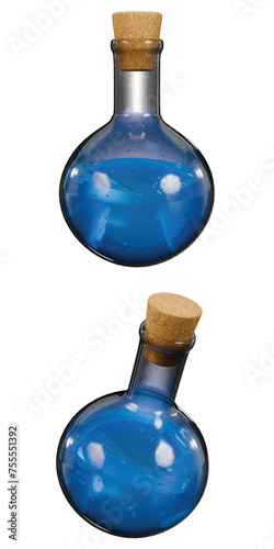 3D Isolated Blue Potion