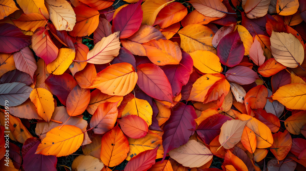 carpet of fallen leaves in rich, warm colors background carpet of fallen leaves in rich, warm colors background