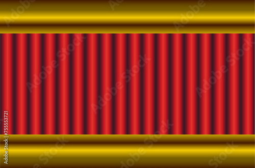 Illustration of luxurious red and gold theater curtains, evoking anticipation for a grand stage performance or elegant event.