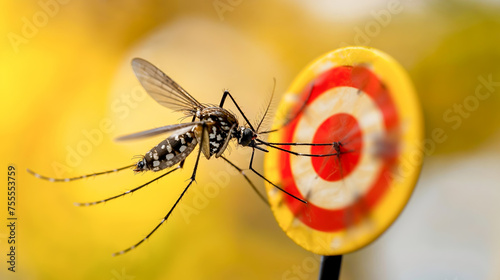 un moustique devant une cible photo