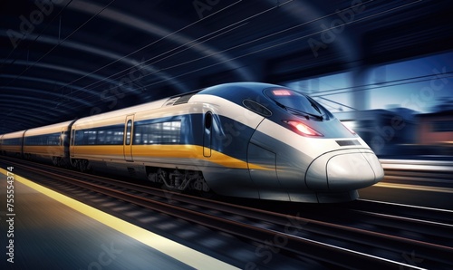 Express Momentum: Speedy Train Prepared for Departure