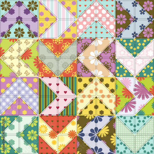 patchwork background with different patterns