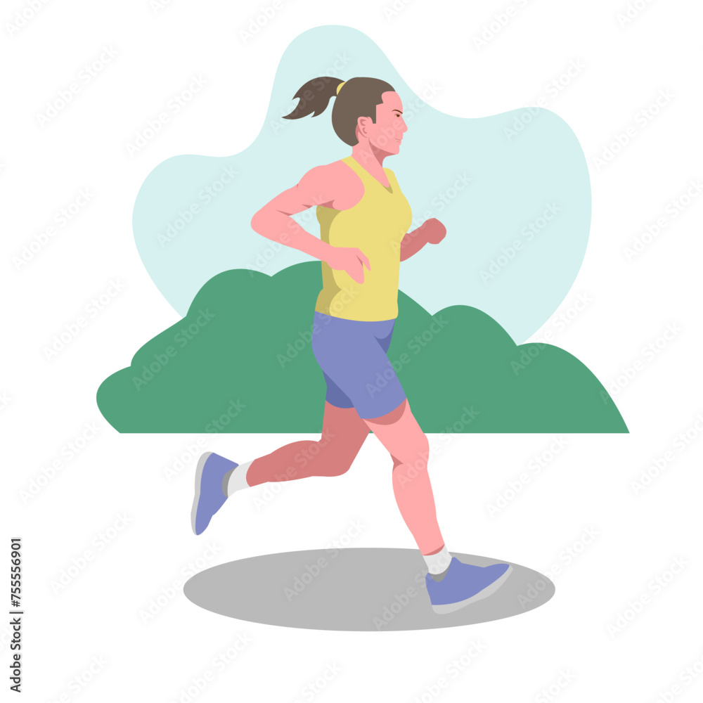 woman is running. vector. illustration