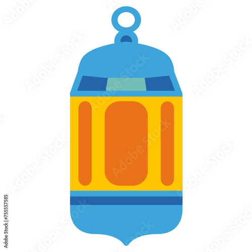 Lantern Flat Vector Design. Middle Eastern Islamic Arabic Lantern Symbol Icon, Illustration of an antique religious traditional lamp or vintage kerosene chandelier