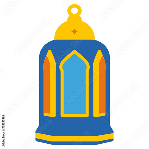 Lantern Flat Vector Design. Middle Eastern Islamic Arabic Lantern Symbol Icon, Illustration of an antique religious traditional lamp or vintage kerosene chandelier