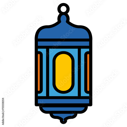 Lantern Vector Design. Middle Eastern Islamic Arabic Lantern Symbol Icon, Illustration of an antique religious traditional lamp or vintage kerosene chandelier