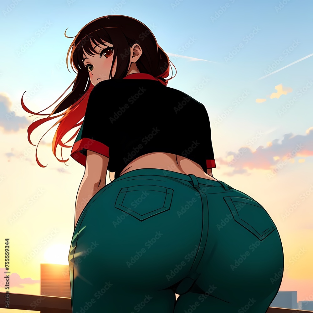 Fototapeta premium Colorful sexy anime girl