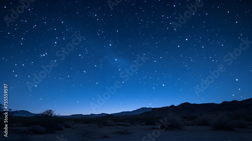 Nighttime scenes with stars visible in the desert sky background