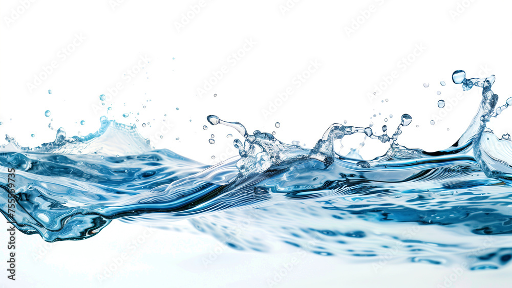 Elegant Simplicity: Transparent Water Splash on White Background Elegant Simplicity: Transparent Water Splash on White Background