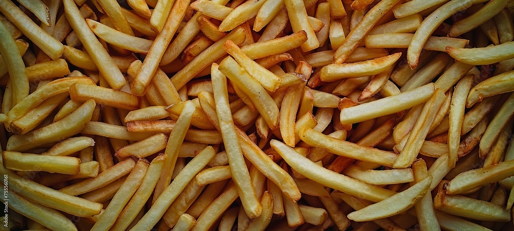 Full frame of French fries. generative ai Full frame of French fries. generative ai