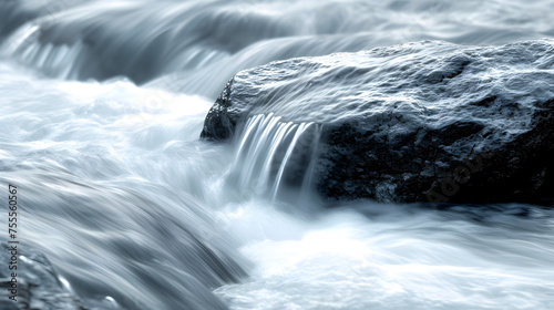 Long exposure shots capturing the silky flow of water background photo