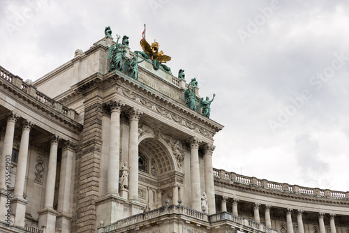 Vienna, Austria. Hofburg Palace on cloudy sky background, time to travel concept © mdyn