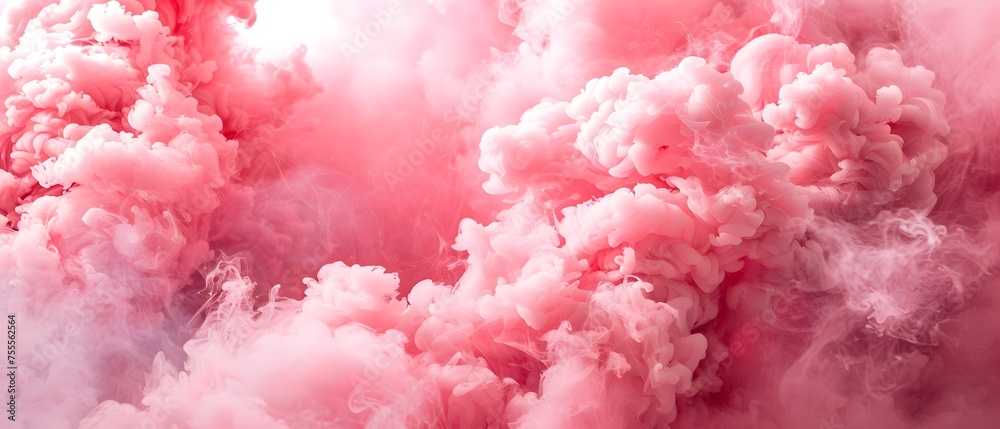 Beautiful motion of Pink clouds exploding background. wallpaper. Copy space. 