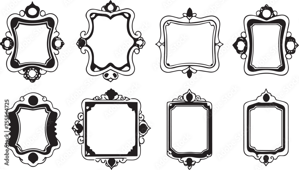 Set frames. Hand drawn vector illustration Set frames. Hand drawn vector illustration