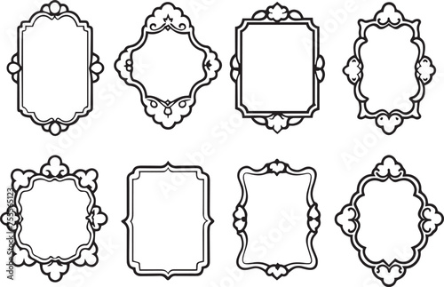 Set frames. Hand drawn vector illustration