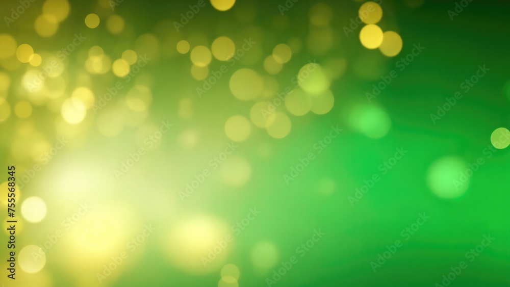 Obraz premium Abstract blur bokeh banner background. Gold bokeh on defocused Gray and Green background