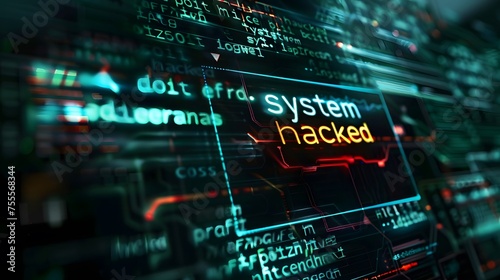 system hacking scam, computer warning message hacked alert. © Almultazam