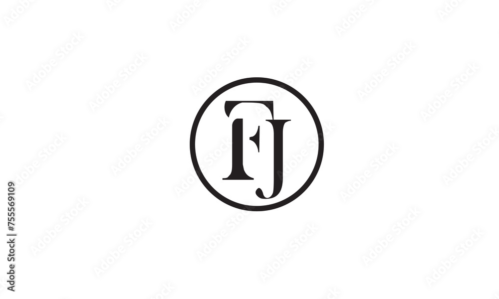 FJ, JF, F, J Abstract Letters Logo Monogram	