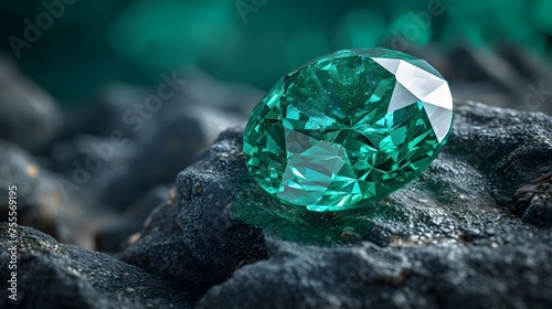 Luxury in Green: Exploring the Macro Beauty of Emeralds. Generative AI