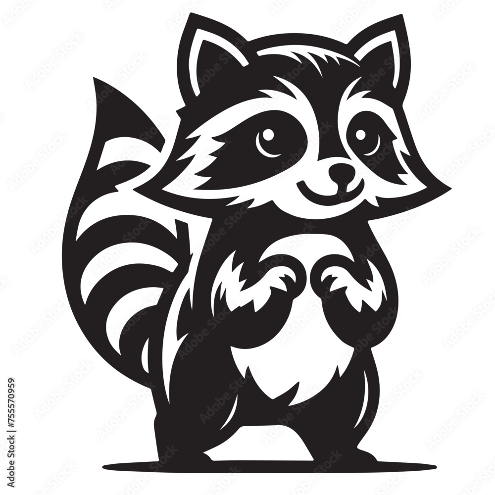 An iconic vector Raccoon images -Cute Raccoon styled