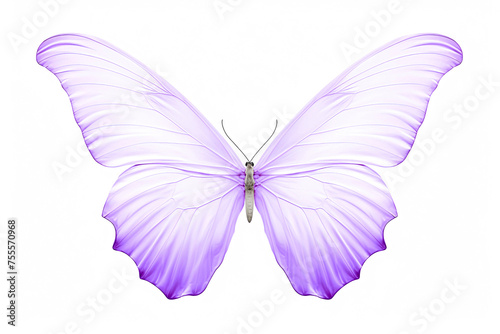 Purple butterfly on white background. Generative Ai