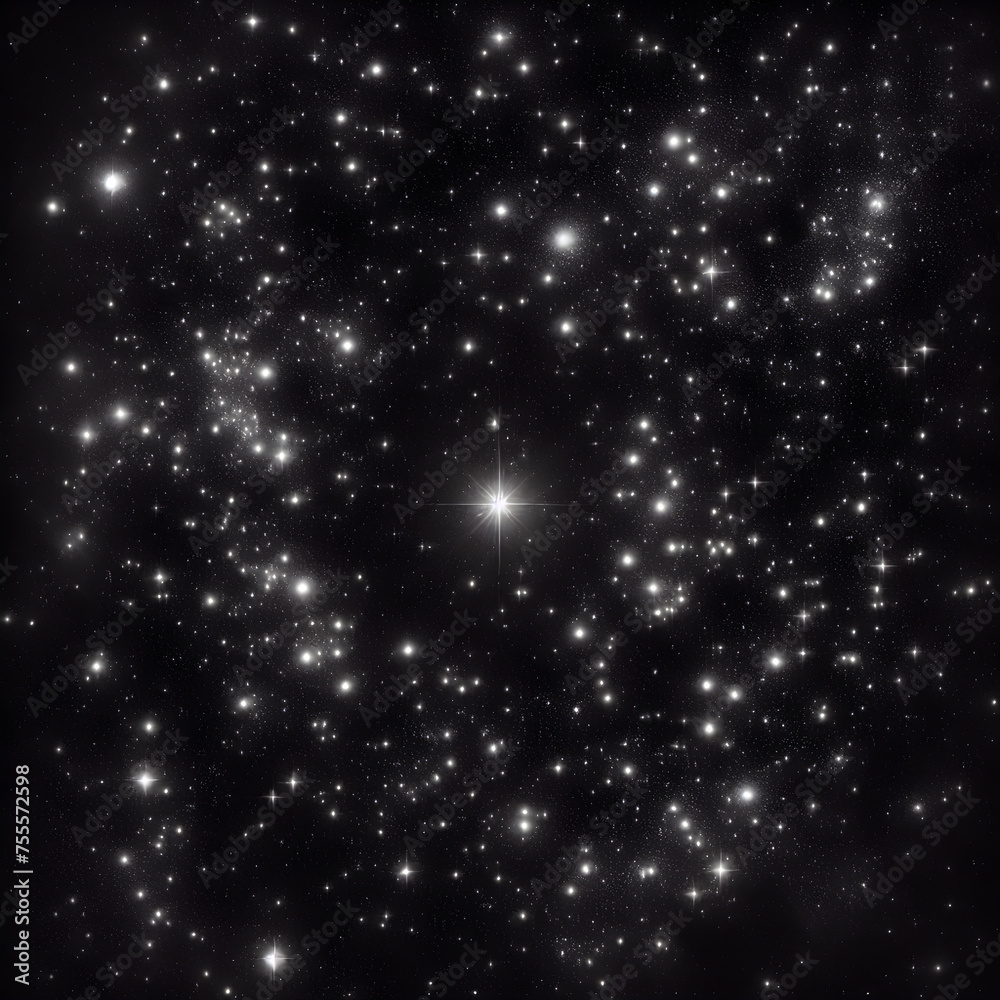 Fototapeta premium Black background with stars and points of light; wallpapert