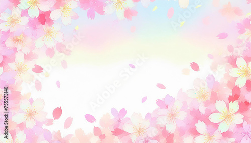 桜の花びらが舞う背景素材