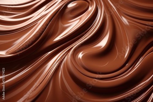 Close Up of Chocolate Swirl Background. Generative AI
