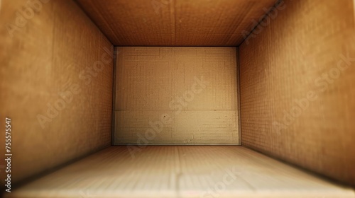 Inside perspective of a cardboard box
