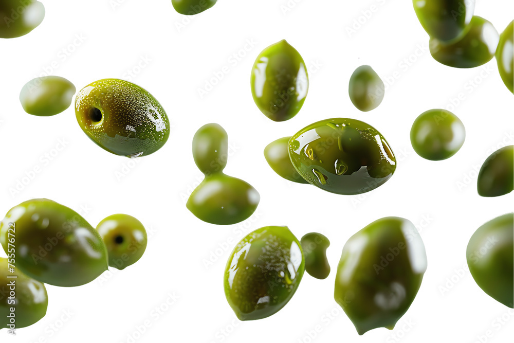 Isolated fresh green olive on white background Isolated fresh green olive on white background