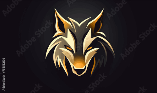 wolf head logo symbol vector logotype design icon abstract minimal mascot