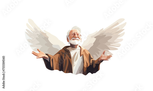 angel old man isolated vector style