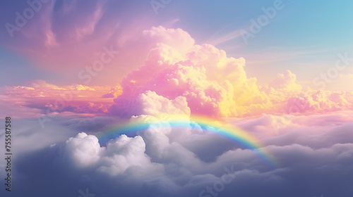 Neon Rainbow In The Clouds.  #755587588