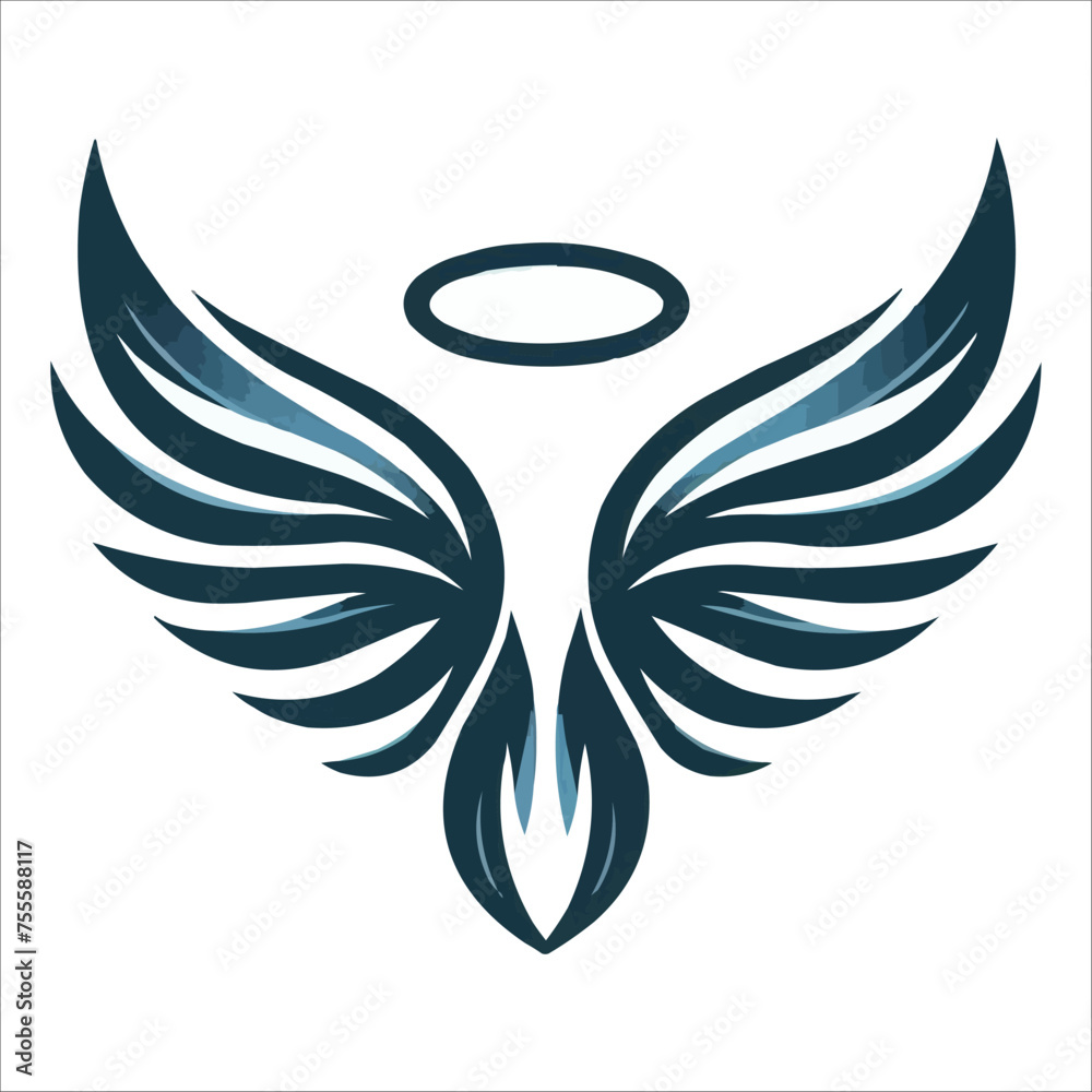 angel wings logo icon vector illustration isolated on white background 