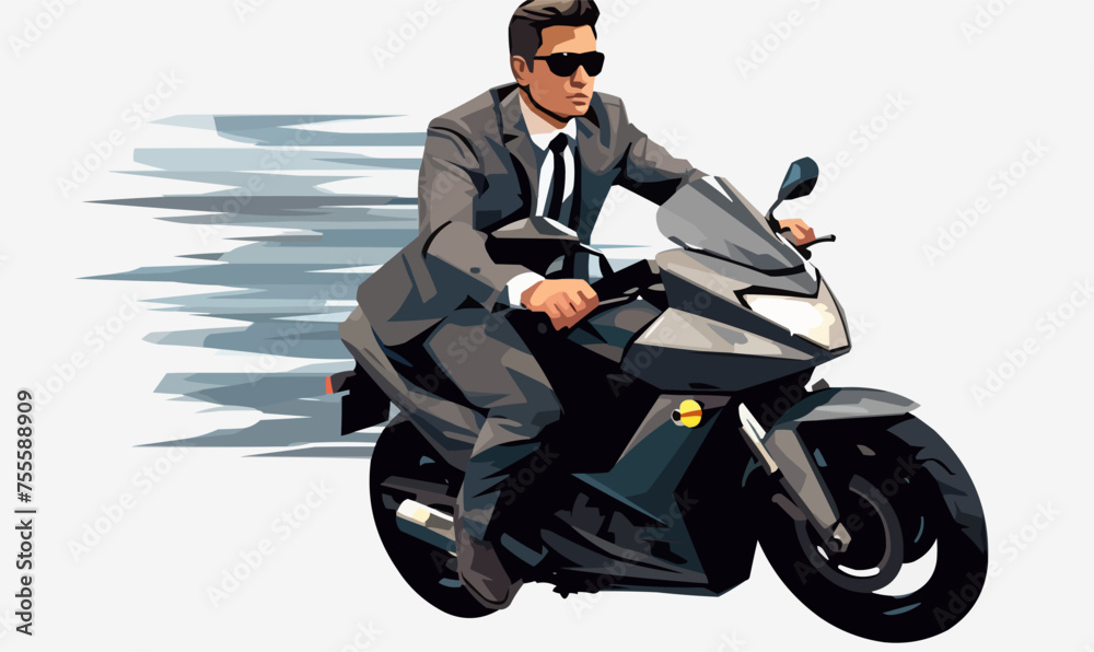 man in business suit riding Motor bike isolated vector style with transparent background illustration man in business suit riding Motor bike isolated vector style with transparent background illustration