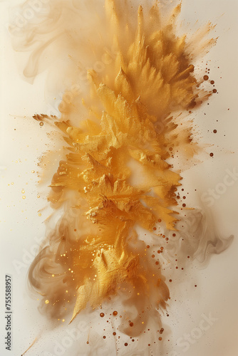 abstract background with a splash of gold paint