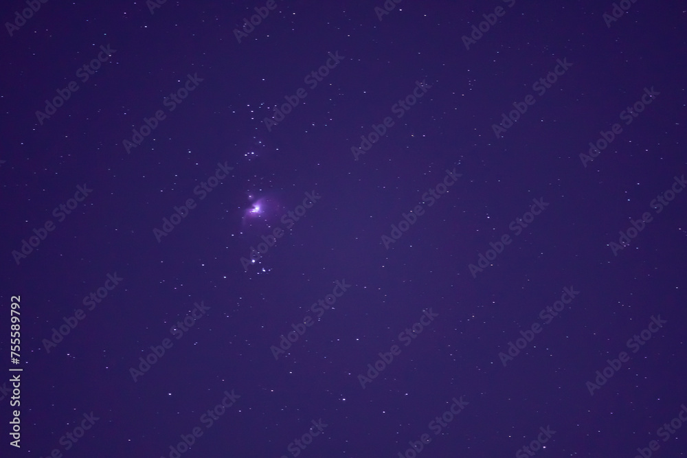 Fototapeta premium Closeup with Orion constellation on a night starry sky, night natural landscape with The Hunter