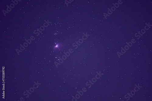 Closeup with Orion constellation on a night starry sky, night natural landscape with The Hunter © badescu