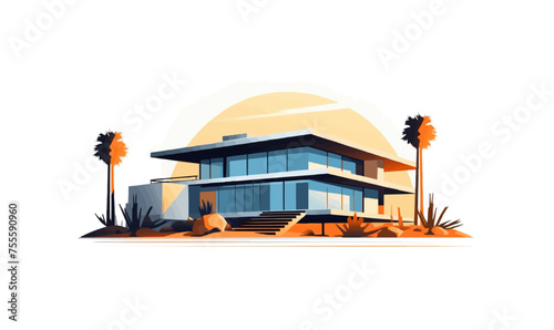 modern house vector flat minimalistic isolated illustration