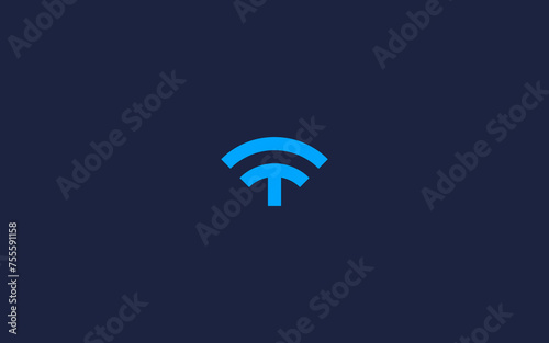 letter t with wifi logo icon design vector design template inspiration