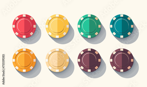 Casino Chips vector flat minimalistic isolated vector style illustration