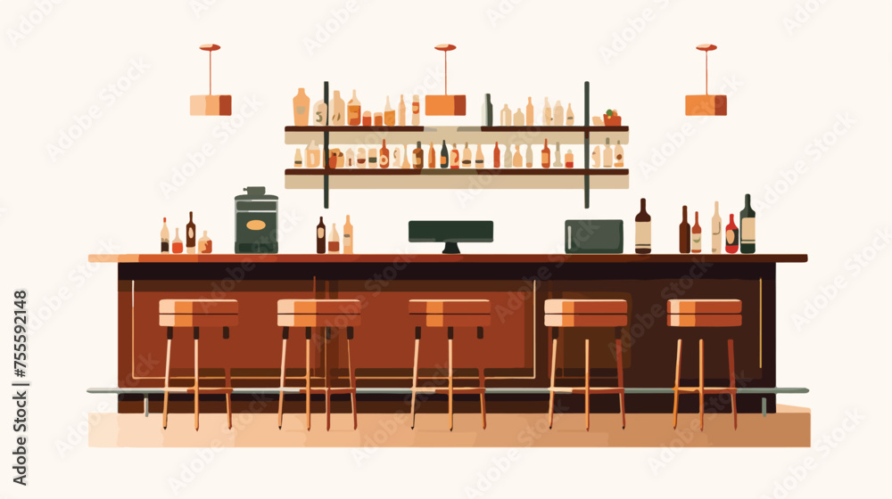 Clean and modern kitchen bar with vintage theme 