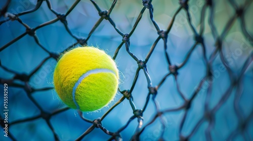 Tennis ball caught in the net © Orxan