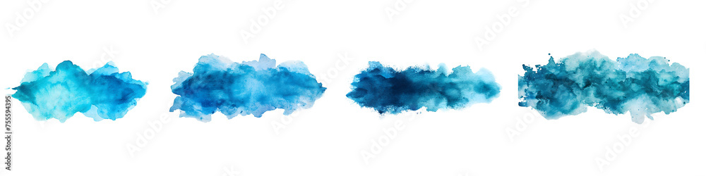 Cyan watercolor stain isolated on transparent background Cyan watercolor stain isolated on transparent background