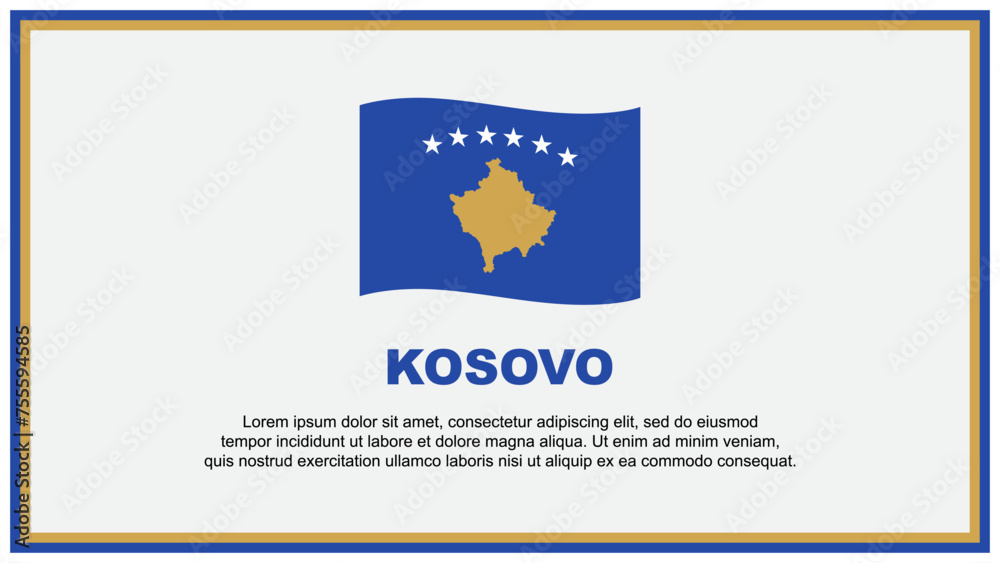 Kosovo Flag Abstract Background Design Template. Kosovo Independence Day Banner Social Media Vector Illustration. Kosovo Banner