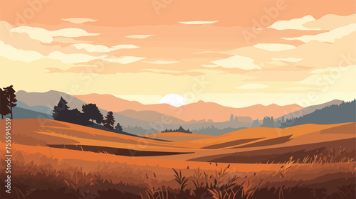 Field landscape background illustration