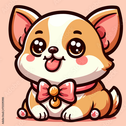 Fat Dog chubby CHIHUAHUA vector logo icon sticker tattoo.