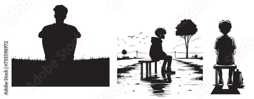 silhouette of a person with a brush